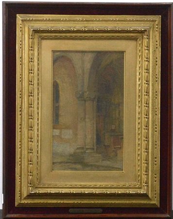 Aldo Avati "Chiesa di Santo Stefano a Bologna, cortile di Pilato" 1903, olio su