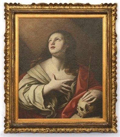 Scuola del secolo XVIII "Maddalena penitente" dipinto ad olio su tela (cm 75x61