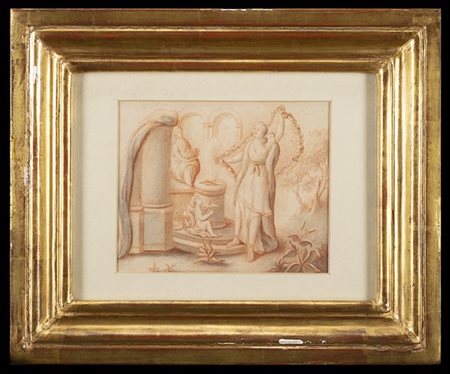 Scuola del secolo XVIII "Allegoria" matita rossa e matita nera (mm 125x160 circ