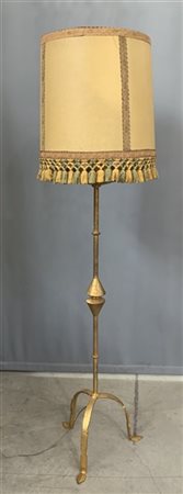 Lampada da terra a una luce con base tripode in ferro dorato (h cm 176) (difett