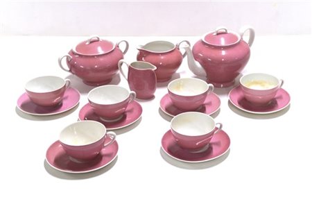 Manifattura francese, Limoges, secolo XX, servizio da te in porcellana bianca e