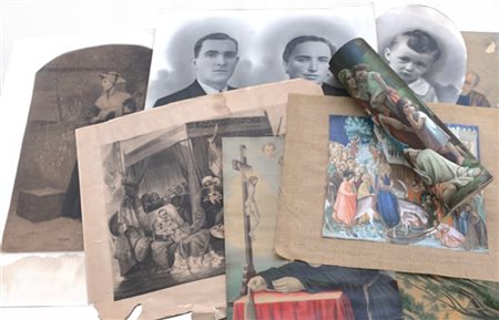 Cartella contenente stampe, oleografie, riproduzioni e foto (difetti)