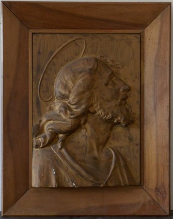 Guglielmo Colasanti "Cristo" bassorilievo in gesso, firmato e locato Terni in ba