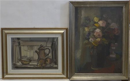 Lotto composto da due dipinti di autori diversi in cornici