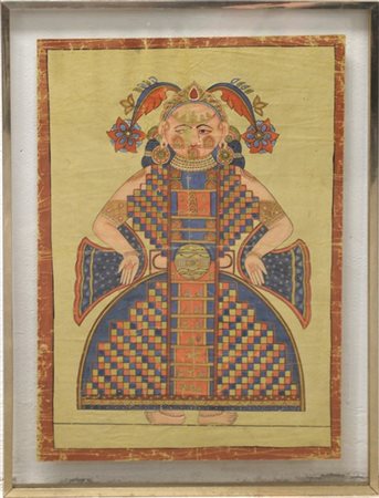 Due dipinti ad inchiostro e colore su carta raffiguranti divinità Buddiste, in