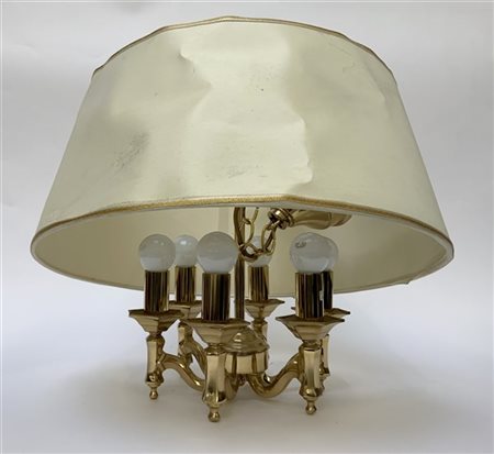 Piccolo lampadario a sei luci in ottone (h cm 38) (difetti)