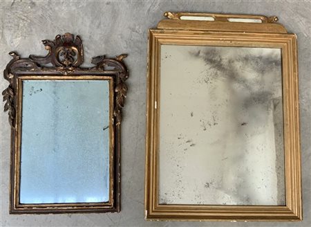 Lotto composto da due specchiere diverse (gravi difetti e mancanze)