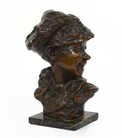 Medardo Rosso "Gavroche" busto in bronzo (h cm 35) su base in marmo (Edizione po