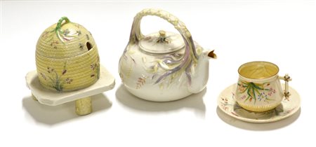 Manifattura Irlandese, Belleek, primi decenni del secolo XX, lotto composto da