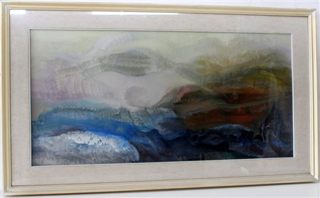 Ignoto "Senza titolo" 
olio su tela
cm 50x100
firmato in basso al centro destra.