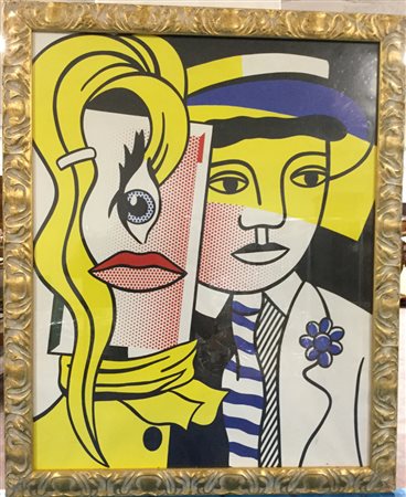 Riproduzione dell'opera "Stepping out" del 1978 dell'artista americano Roy Lich