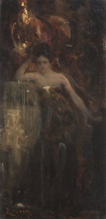 Giacomo Grosso "Studio per il ritratto di Virginia Reiter"
olio su tavola (cm 45