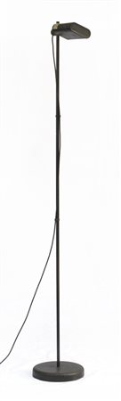 Lampada da terra alogena in metallo smaltato nero. Italia, anni '70/'80. (h cm