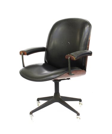 Giuseppe Zammerini Poltroncina da ufficio. Produzione MIM, Roma, anni '60. Scocc