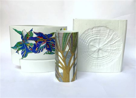 Rosenthal Lotto composto da tre vasi in porcellana di forme e misure differenti