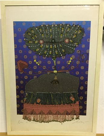 Enrico Baj "Antoniette du Ligier de la Garde Deshouliére" 1975
multiplo a tecnic