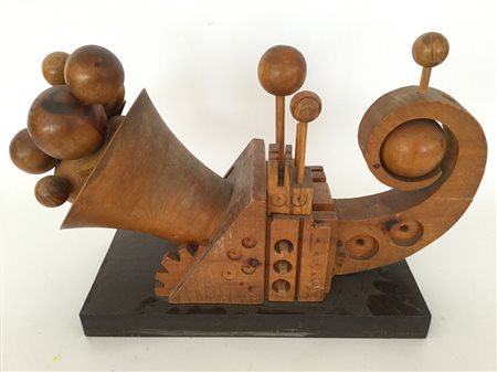 Ferdinando Codognotto "Cornucopia" 
scultura in legno scolpito. Firmata e datata