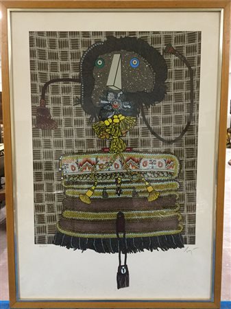 Enrico Baj "Geneviève Premoy detta la Cavaliera Balthasar, eroina francese" 1975