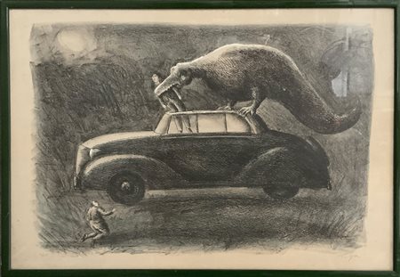 Roland Topor "Senza titolo" 
litografia a colori
cm 47x65
numerata 9/125 e firma