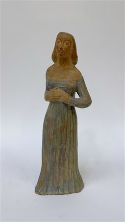 Ignoto, ''figura femminile'', scultura in terracotta (h cm 38) (lievi difetti)