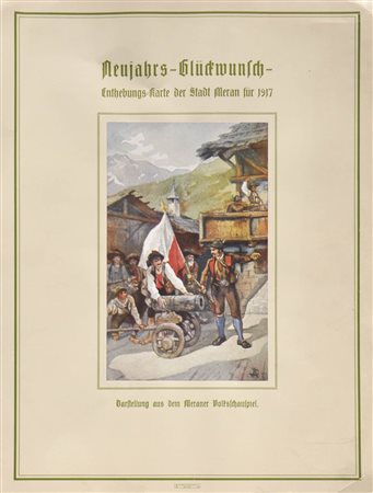 Tre biglietti per l’esenzione dagli auguri, 1917-1918-1919;Stampe, misure...