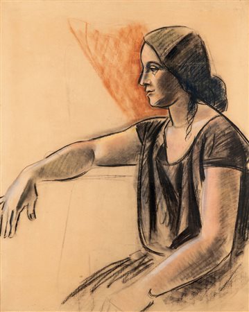 Achille Funi (1890-1972), Figura seduta, 1940 ca