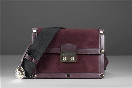 GATTINONI
Borsa in pelle e camoscio bordeaux, tracolla logata asportabile in te