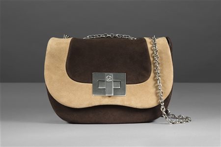 RODO
Piccola borsa a tracolla in suede dal beige al marrone, dettagli in metall