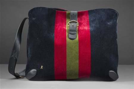 ROBERTA DI CAMERINO 
Grande borsa tipo shopper in velluto con dettagli in pelle