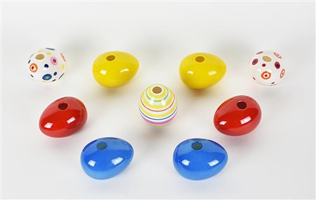 LOTTO DI 9 UOVA PORTAFIORI IN PORCELLANA VILLEROY & BOCH cm 5,5x7x5,5