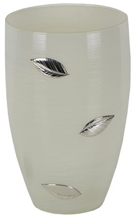 GRANDE VASO IN VETRO con decorazioni in argento Sterling 925 alt. cm 31