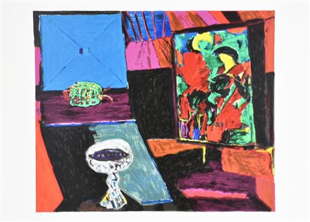 Bruno Cassinari SENZA TITOLO litografia su carta, cm 50x70 esemplare P.A. sul...