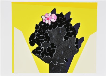 Concetto Pozzati VASO CON FIORI serigrafia su carta, cm 50x70 esemplare 111...