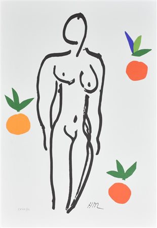 Henri Matisse NUDO CON ARANCE, 1953 litografia su carta, cm 48x34 esemplare...