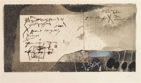 Antoni Tàpies Barcellona 1923 - 2012 Manuscript Acquaforte e acquatinta a...
