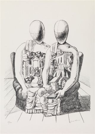 Giorgio de Chirico Volos 1888 - Roma 1978 Gli Archeologi, 1969 Litografia,...