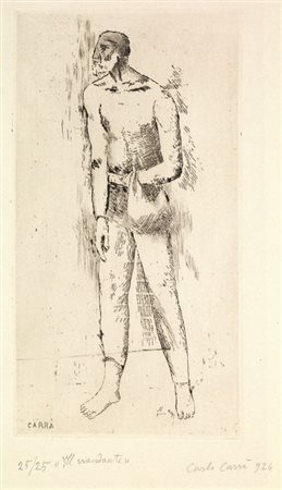 Carlo Carrà Quargnento (Al) 1881 - Milano 1966 Il viandante, 1924 Acquaforte...