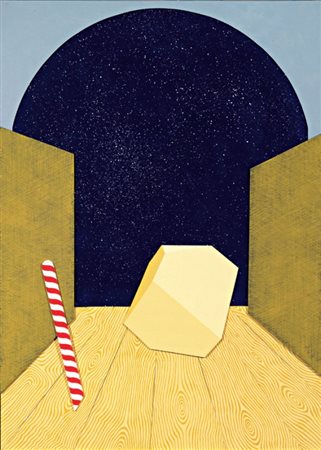 Lucio Del Pezzo Napoli 1933 Capacità di riflessione Acrilico e tecnica mista...