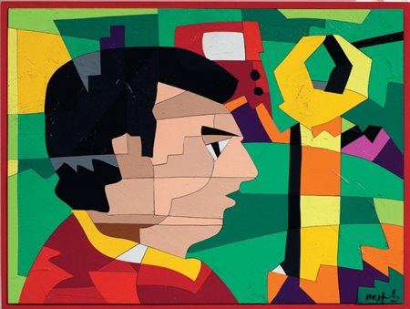 Ugo Nespolo Mosso (Bi) 1941 Guardare al museo Acrilici su legno, cm. 30x40...