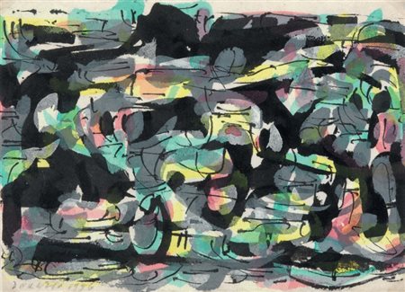 Piero Dorazio Roma 1927 - Todi (Pg) 2005 Senza titolo, 1956 Tecnica mista su...