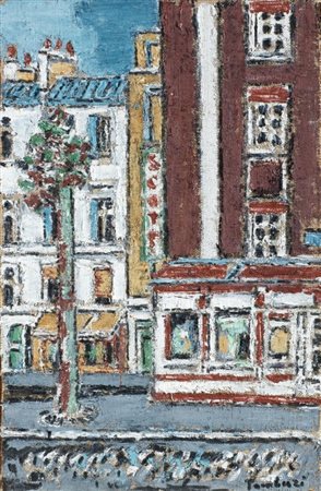Orfeo Tamburi Jesi (An) 1910 - Parigi 1994 Strada di Parigi Olio su tela, cm....