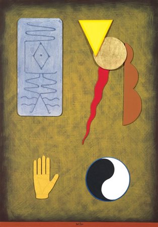 Lucio Del Pezzo Napoli 1933 Talismano per l'energia vitale Collage, acrilico,...