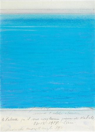 Piero Guccione Scicli (Rg) 1935 Studio di mare, 1978 Pastelli su carta, cm....