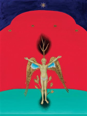 Gianni Stefanon Liegi 1957 Le tue Ali, 1999 Tempera e foglia oro su tavola,...