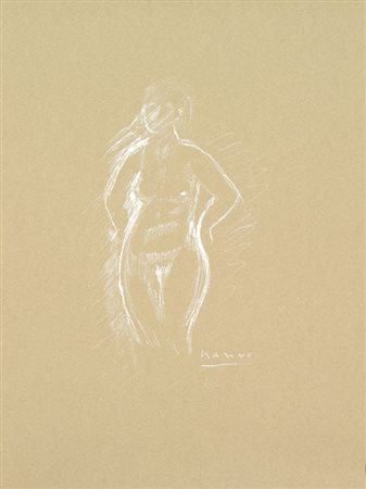 Marino Marini Pistoia 1901 - Viareggio 1980 Nudo China bianca su carta, cm....