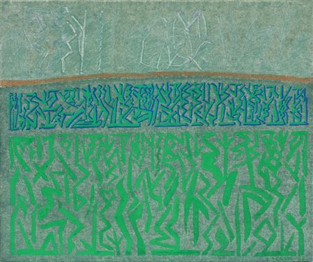 Riccardo Licata Torino 1929 Senza titolo, 1987 Olio su tela, cm. 46x55 Firma...