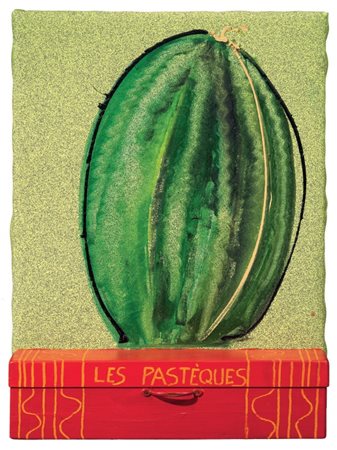 Aldo Mondino Torino 1939 - 2005 Les pastéques, 2003 Olio e assemblaggio su...