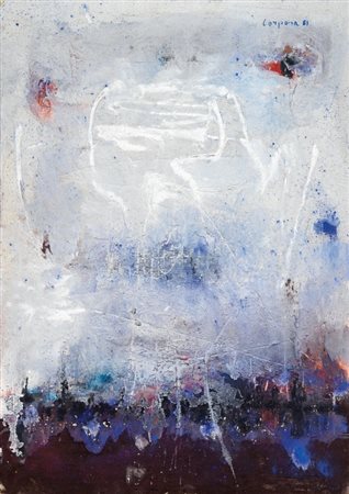 Antonio Corpora Tunisi 1909 - Roma 2004 Composizione, 1961 Tecnica mista su...