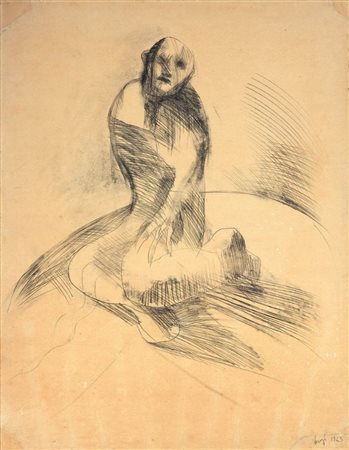 Giuliano Vangi Barberino di Mugello (Fi) 1931 Figura, 1963 Tecnica mista su...