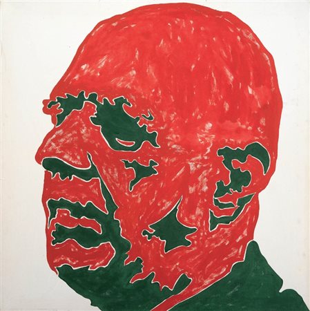 Sergio Lombardo Roma 1939 Charles De Gaulle, 1964 Smalto su tela, cm. 120x120...